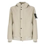 Beige Hoodie met Logo Patch Stone Island , Beige , Heren