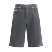 Baggy Denim Shorts met Vijf-Pocket Design Moschino , Blue , Heren