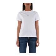 Katoenen Jersey T-shirt met Borduurwerk Dondup , White , Dames