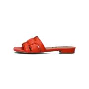 Rode zomerslippers met blokhak Bibi Lou , Red , Dames