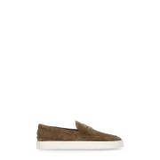 Bruine Suède Loafers Tod's , Brown , Heren