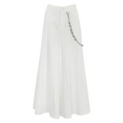 Lange katoenen rok met juweelketting Pinko , White , Dames