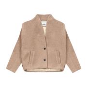 Gestructureerde wollen blend jas in taupe Isabel Marant , Beige , Here...