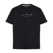 T-shirt met geborduurd logo Paul & Shark , Black , Heren