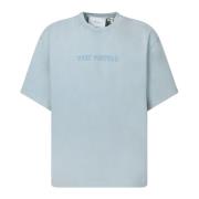 Lichtblauw Distort Logo T-shirt Axel Arigato , Blue , Heren