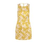 Mouwloze hertogin jurk met bloemenprint Elisabetta Franchi , Yellow , ...