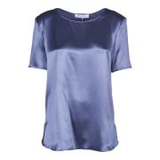 Zijden korte mouwen blouse Max Mara , Blue , Dames