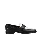 Dames leren loafer | zwart en wit Doucal's , Black , Dames