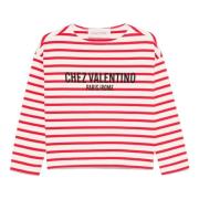 Gestreept Logo Longsleeve Shirt Valentino Garavani , Red , Dames