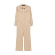 Twill Suit Jurk met Beige Knopen Federica Tosi , Beige , Dames