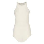 Zijdeblend Mouwloze Ivoor Geribbelde Top Rick Owens , Beige , Dames