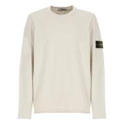 Beige Katoenen Trui met Iconische Patch Stone Island , Beige , Heren