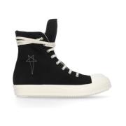 Zwarte hoge top sneakers katoen Rick Owens , Black , Heren