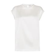 Witte Crew Neck T-shirts en Polos Brunello Cucinelli , White , Dames