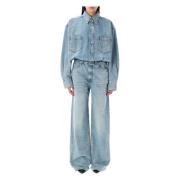 Denim Jumpsuit met Wide Leg Design Haikure , Blue , Dames