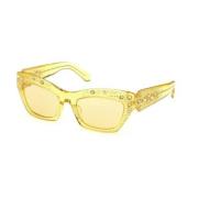 Kristal Plastic Zonnebril voor Vrouwen Swarovski , Yellow , Dames