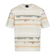 Gestreept patroon T-shirt PS By Paul Smith , Beige , Heren