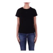 Logo Front T-shirts en Polo's Pinko , Black , Dames