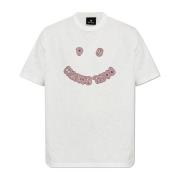 T-shirt met bedrukt logo PS By Paul Smith , White , Heren