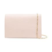 Korrelig lederen crossbody tas met ketting Coccinelle , Pink , Dames