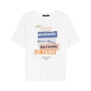 Wit Katoenen T-Shirt Cabina Stijl Max Mara , White , Dames