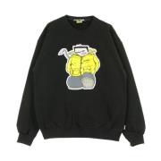 Zwarte Crew Neck Sweatshirt met Patch Iuter , Black , Heren