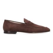 Suede Loafers Ronde Neus Goatskin Tod's , Brown , Heren