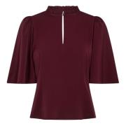 AdnaCC Bordeaux Blouse 35812 Co'Couture , Red , Dames