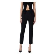 Zwarte Stretch Crepe Broek Elisabetta Franchi , Black , Dames