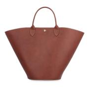 Gladleren tas Longchamp , Brown , Dames