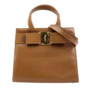 Pre-owned Leather handbags Salvatore Ferragamo Pre-owned , Brown , Dam...