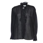 Elegante Zwarte Katoenen Voile Top Isabel Marant , Black , Dames