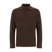 Bruine polo met lange mouwen Corneliani , Brown , Heren