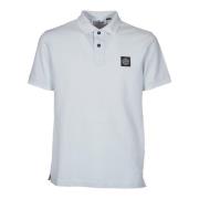 Biologische katoenen polo met logo kompas Stone Island , Blue , Heren