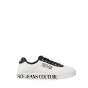 Witte Lage Sneakers met Logo Motief Versace , White , Heren