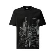 Zwart Katoenen T-Shirt Regular Fit C.p. Company , Black , Heren