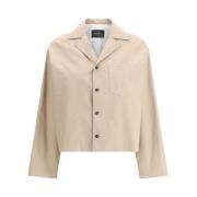 Geknipte Trenchjas met Applicatiezak Fabiana Filippi , Beige , Dames