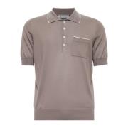 Bruine Polo Shirt met Zakdetail Brunello Cucinelli , Brown , Heren