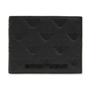 Monogramleren portemonnee Emporio Armani , Black , Heren