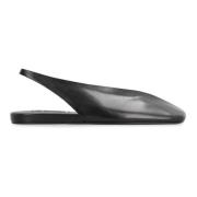 Vierkante Neus Leren Ballet Flats Jil Sander , Black , Dames