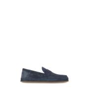 Blauwe Suède Loafers Ronde Neus Hogan , Blue , Heren