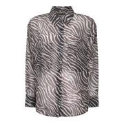 Zebra Print Shirt, Klassieke Kraag IRO , Multicolor , Dames