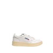 Witte Leren Sneakers met Logo Autry , White , Heren