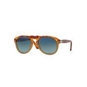 Klassieke zonnebril met blauwe lenzen Persol , Brown , Heren