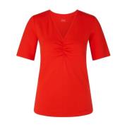 Gerimpeld T-shirt voor moderne stijl Marc Cain , Red , Dames