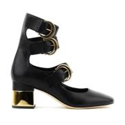 Zwarte schoen met gouden gespen Chloé , Black , Dames