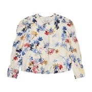 Bloemenprint Gerimpelde Top Munthe , Multicolor , Dames