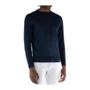 Blauwe Crewneck Katoen Kasjmier Trui People of Shibuya , Blue , Heren