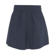 Blauwe Linnen Hoge Taille Shorts 8PM , Blue , Dames