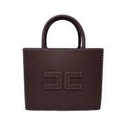 Bruine Tote Handtas met Dubbel C Logo Elisabetta Franchi , Brown , Dam...